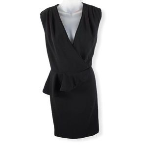 Tory Burch black sleeveless dress ruffle accent